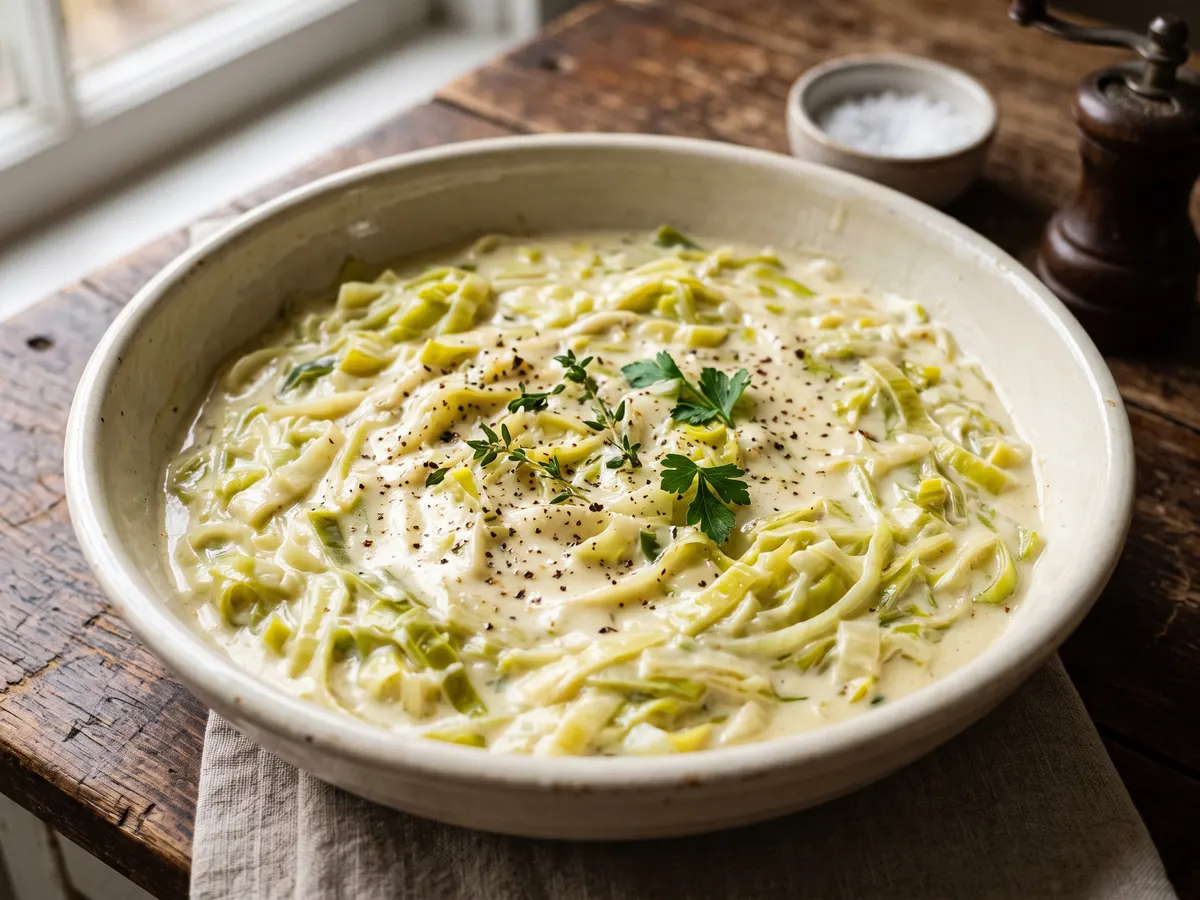 Creamy leek fondue