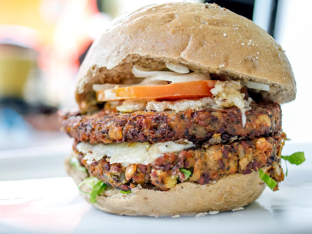 Homemade lentil burger